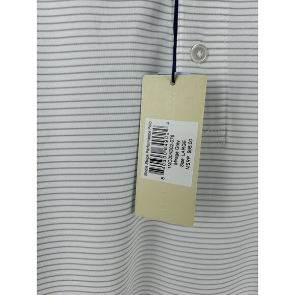 Onward Reserve Mens L Mizzou Tigers White Gray Stripe Polo Shirt New Missouri - Picture 3 of 10